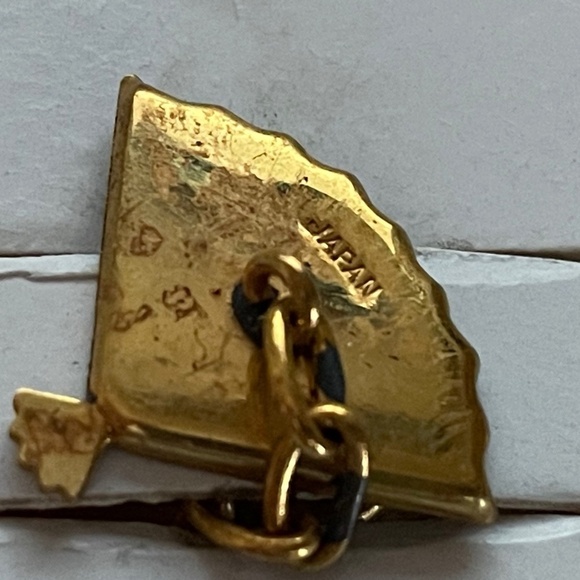 Vintage Japanese Damascene Fan‎ Black and Gold inlay Cuff Links - Picture 3 of 4